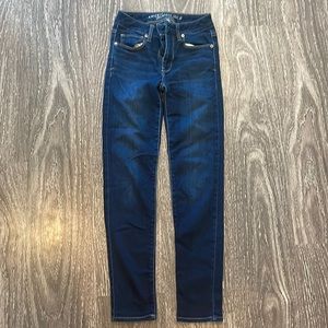 Dark denim American eagle high rise stretch jeggings